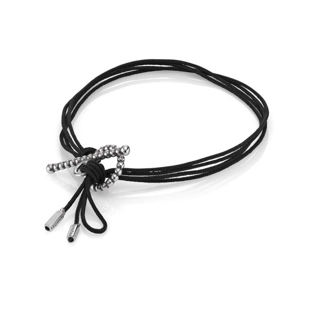 Pandora Pulseira 4 Fios Tecido Preto 590706CBK-100
