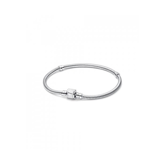 Marvel snake chain sterling silver bracelet with Marvel clasp and white enamel