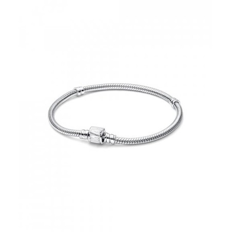 Marvel snake chain sterling silver bracelet with Marvel clasp and white enamel