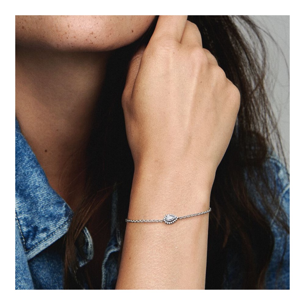 Pandora Pulseira de Corrente Auréola Pera 593001C01