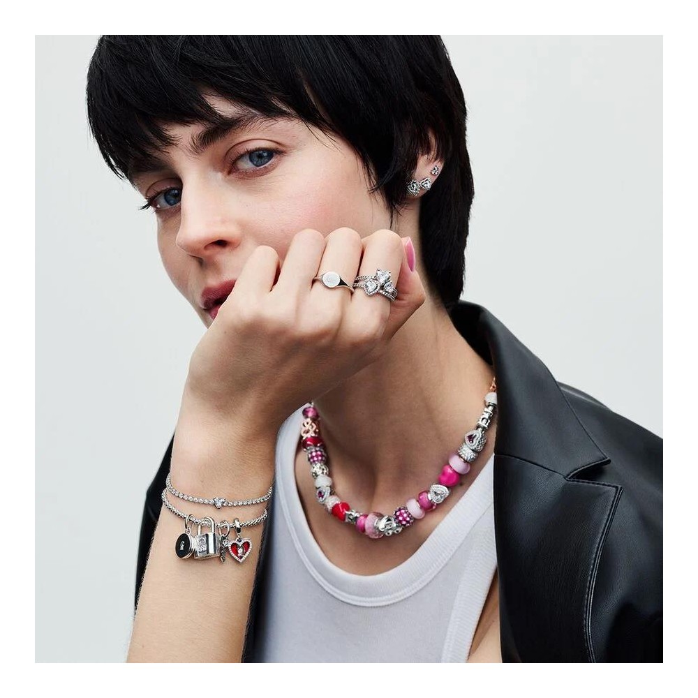 Pulseira Pandora Deslizante Corrente Cravejada 593090C00-2