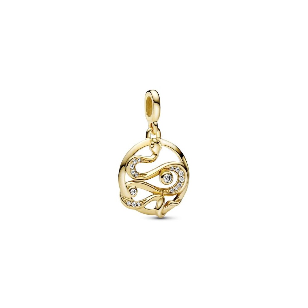 Pandora ME pavé snake medallion c/ zirc 14kt gold plated