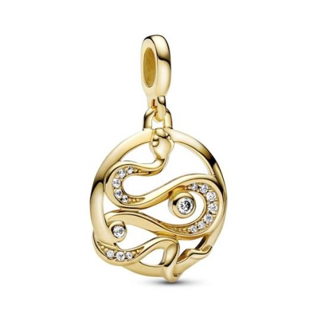 Pandora ME pavé snake medallion c/ zirc 14kt gold plated