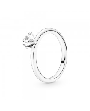 Anel Clear Heart Solitaire