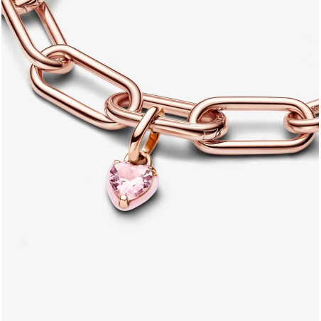 Mini Conta Pendente Coração Chakra Rosa Pandora ME