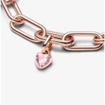 Mini Conta Pendente Coração Chakra Rosa Pandora ME