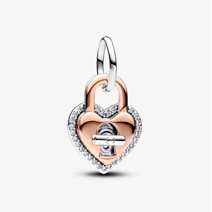 Conta Pendente Cadeado Coração Rodável DoisTons783079C01