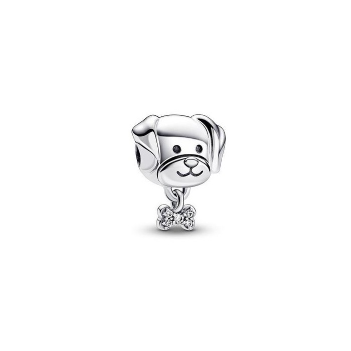DOG STERLING SILVER CHARM WITH CLEAR CUBIC ZIRCONIA 792254C01