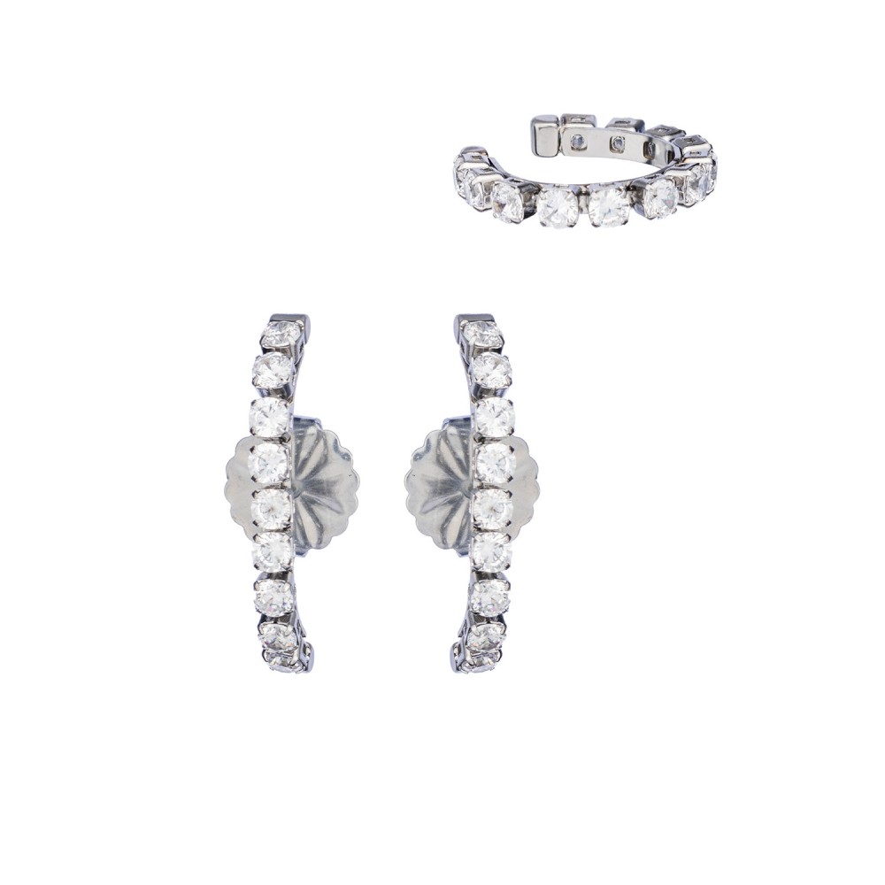 Brincos Anjewels Beautiful Prateado com Cristais AB.EP016