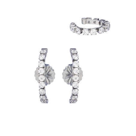 Brincos Anjewels Beautiful Prateado com Cristais AB.EP016