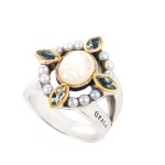 ANEL PRATA 925 E OURO 9K E PEDRAS NATURAIS