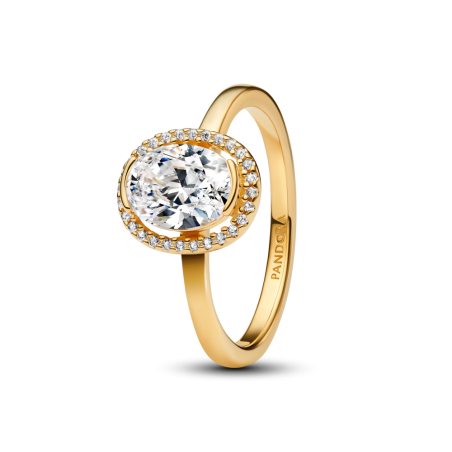 Anel Auréola Oval Cintilante