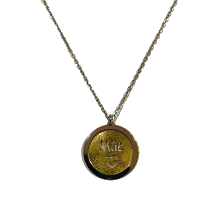 COLAR PRATA C/MEDALHA RED.DUPLA C/MAE C/