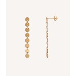 Brincos Longos com círculos banho ouro 18Kt G3620