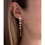 Brincos Longos com círculos banho ouro 18Kt G3620