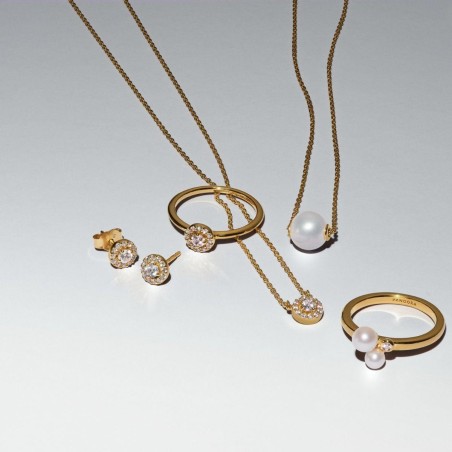 Brincos Pandora Espigão Auréola Redonda Pavé 263019C01