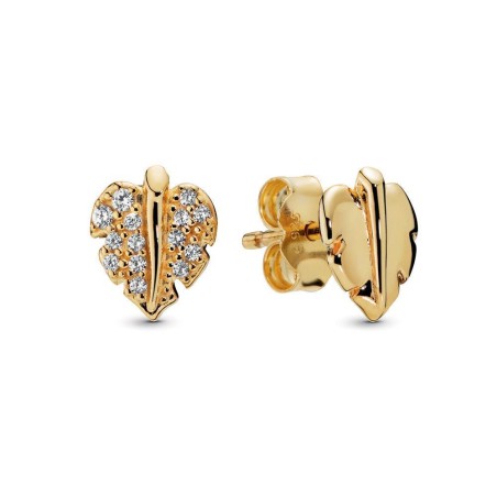 Brincos Shining & Sparkling Leaf