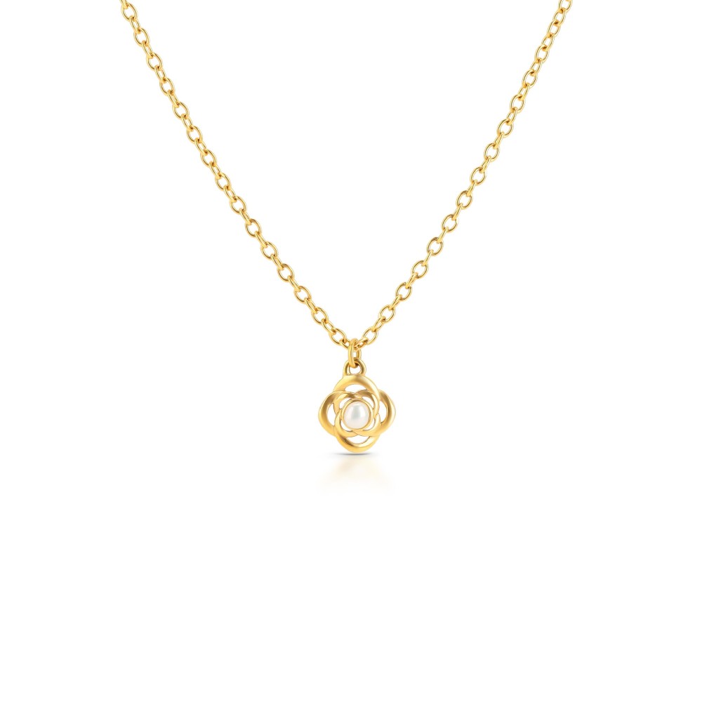 Colar One Rose Petite Pearl Gold OJRN02D