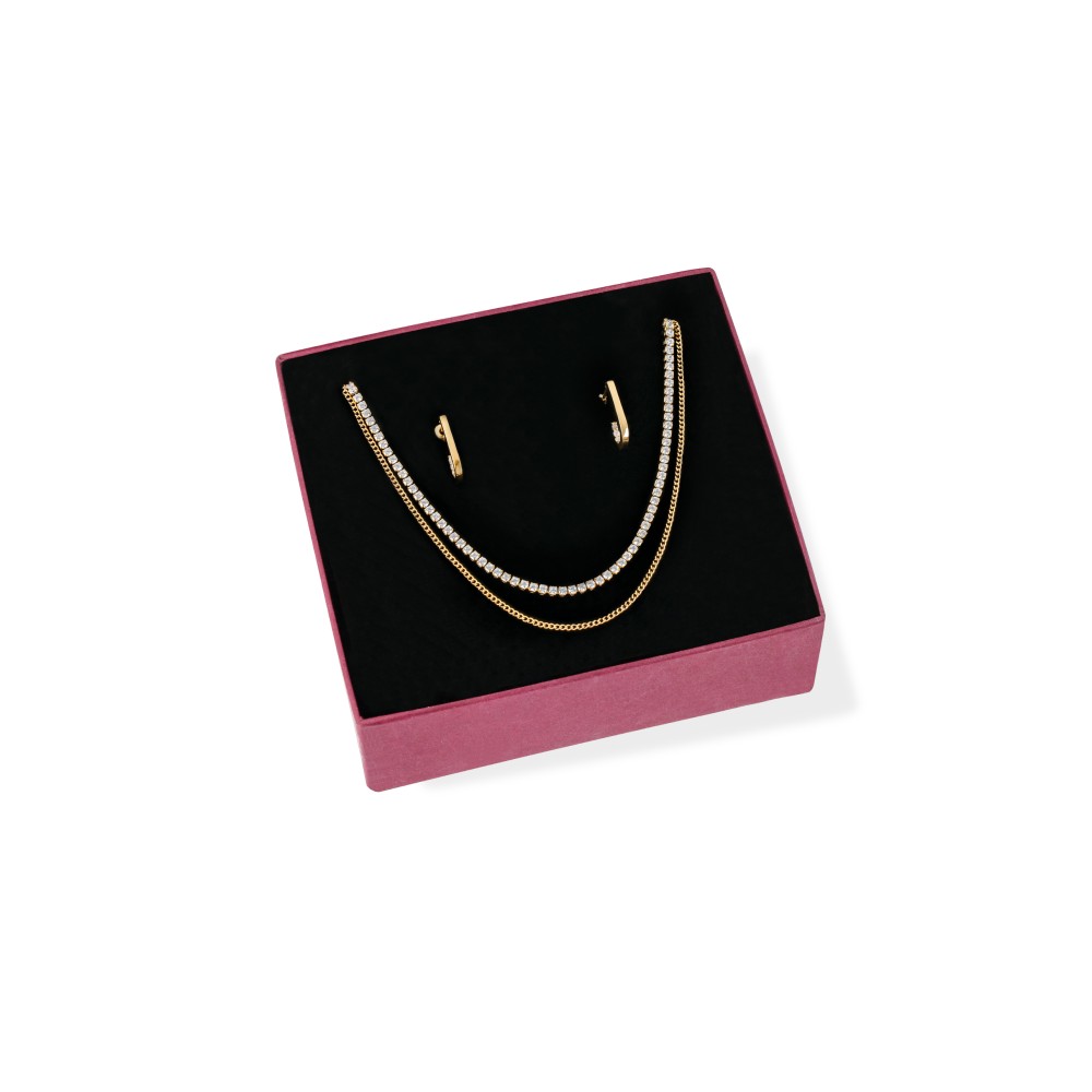 Set Colares & Brincos One Golden Treasures OJSEGT01G