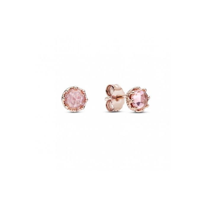 Brincos Rose Sparkling Crown Pink