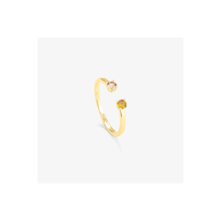 Radiant Anel Dour. Duas Pedras Coloridas FANTASY RY000012