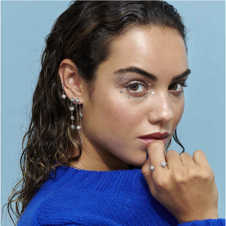 Anel Radiant Prateado Estrela Stars RY000041