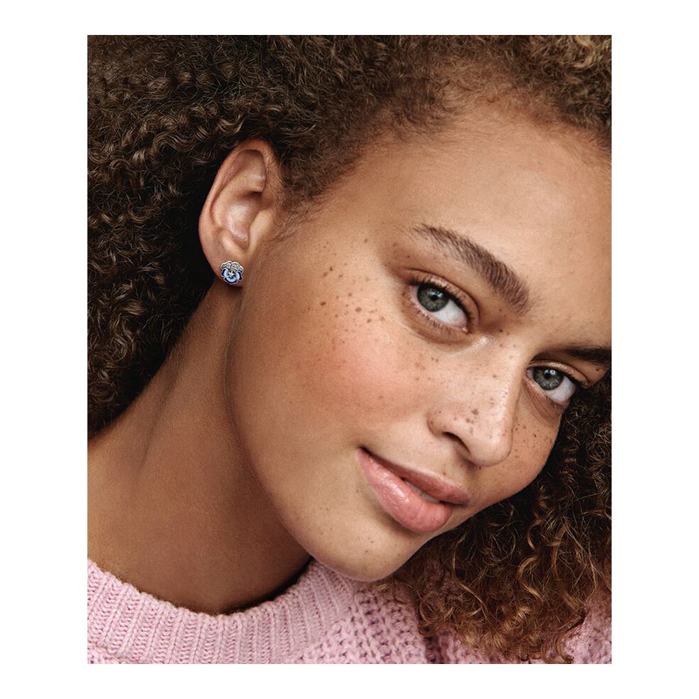 Brincos Pandora Blue pansy flower