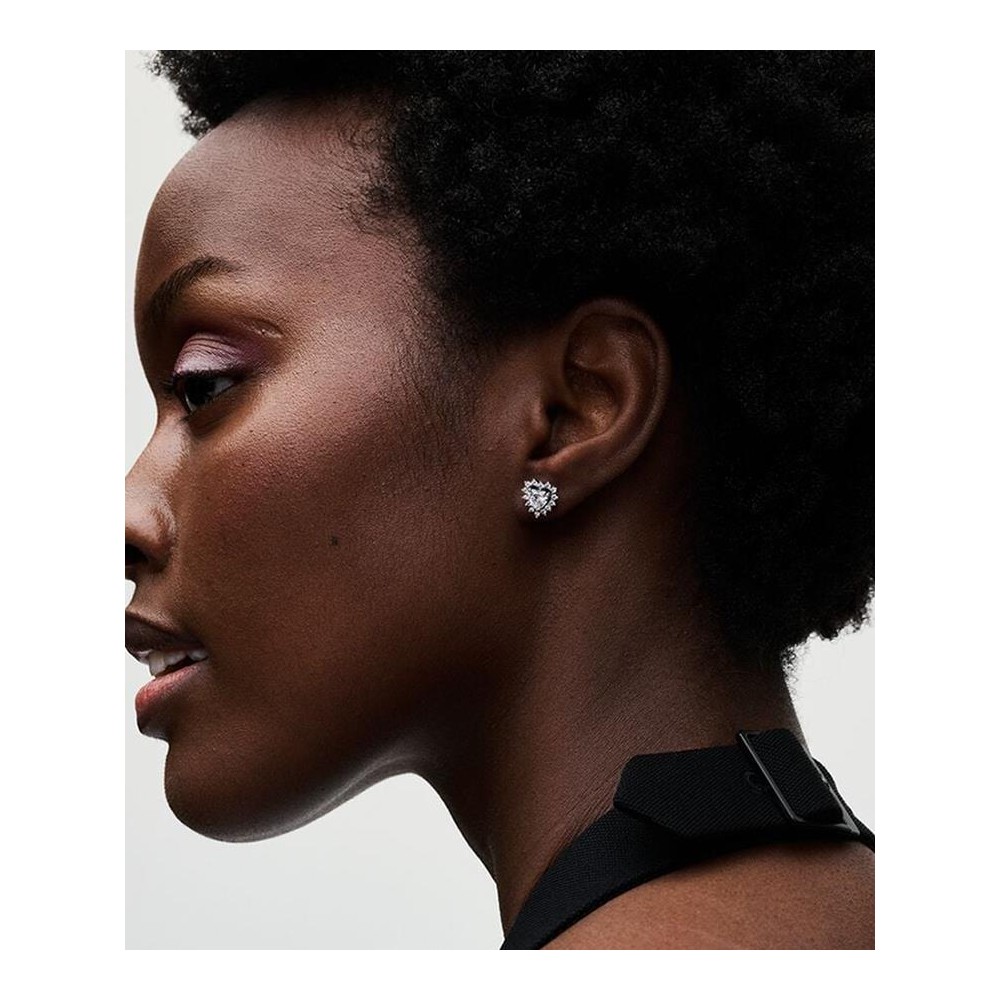 Brincos Pandora Sparkling Heart Halo 293097C01