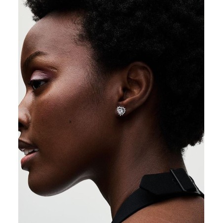 Brincos Pandora Sparkling Heart Halo 293097C01