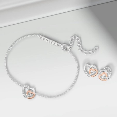 Brincos Unike Classy Two Hearts UK.BR.1204.0151
