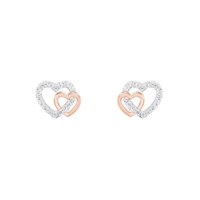 Brincos Unike Classy Two Hearts UK.BR.1204.0151