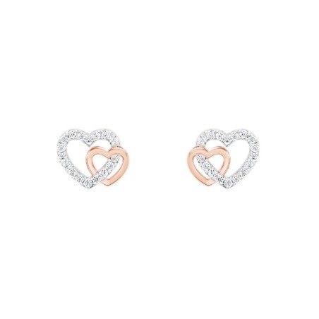 Brincos Unike Classy Two Hearts UK.BR.1204.0151