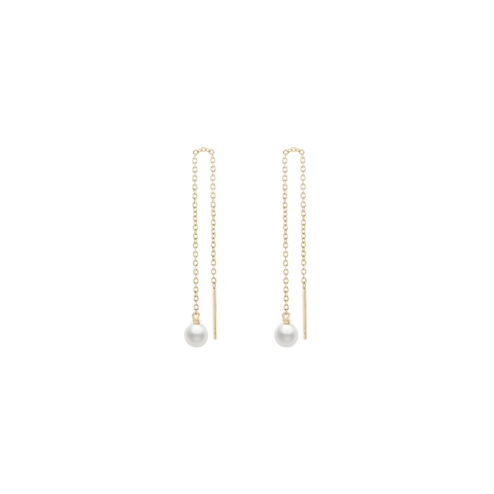 BRINCOS UNIKE PEARLS CHAIN GOLD