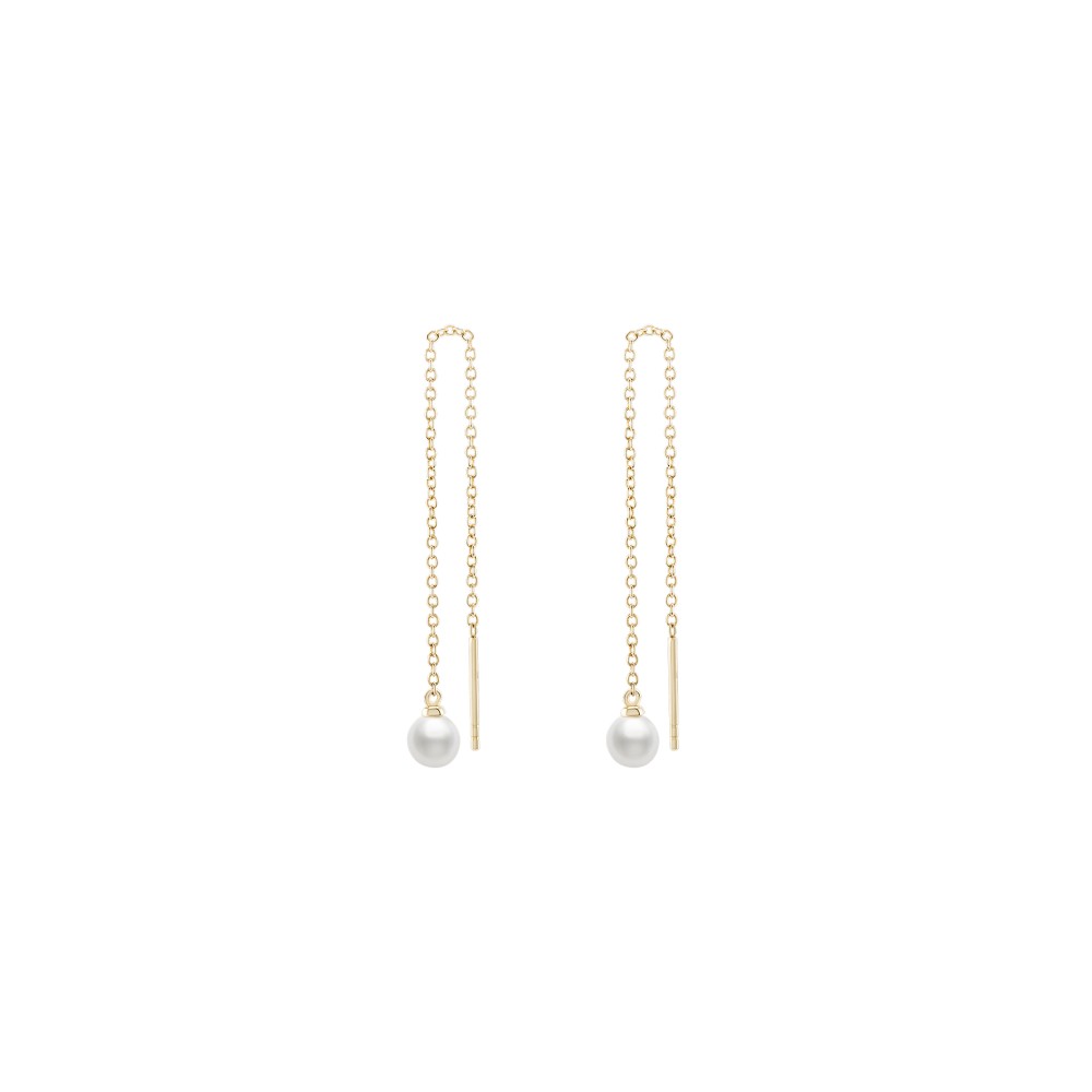 BRINCOS UNIKE PEARLS CHAIN GOLD