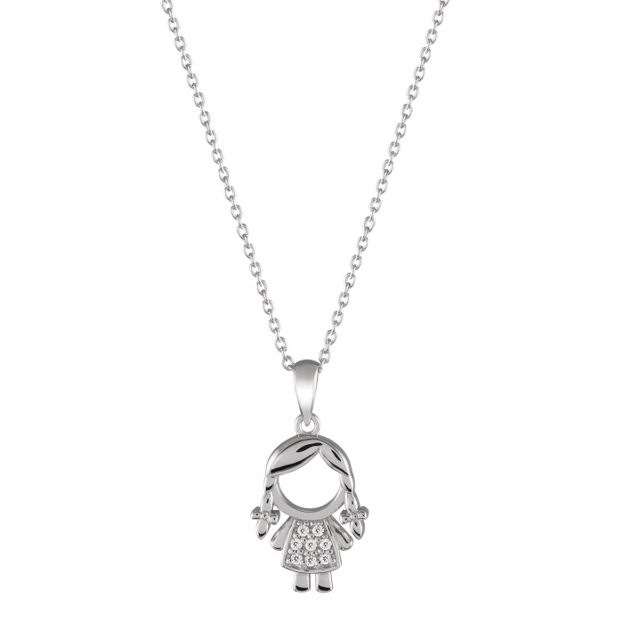 COLAR UNIKE MEANINGFUL SILVER GIRL UK.CL.1110.0001