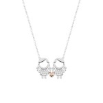 COLAR UNIKE MEANINGFUL SILVER GIRL & GIRL UK.CL.1110.0007