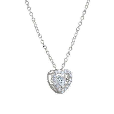 COLAR UNIKE SOLITAIRE HEART SILVER UK.CL.1204.0324