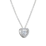 COLAR UNIKE SOLITAIRE HEART SILVER UK.CL.1204.0324
