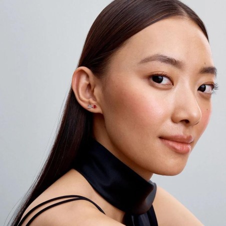 Brincos Pandora Arrow and Murano Glass Heart 293668C01