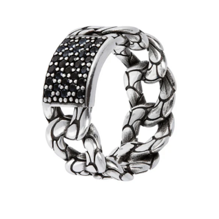 Anel Malha barbela com textura sereia e espinélio WSOX00168