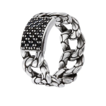 Anel Malha barbela com textura sereia e espinélio WSOX00168