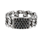 Anel Malha barbela com textura sereia e espinélio WSOX00168