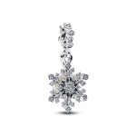 Conta Pendente dupla floco de neve opalescente