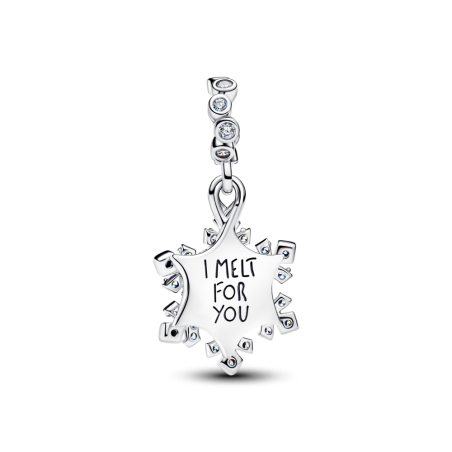 Conta Pendente dupla floco de neve opalescente