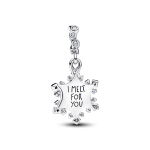 Conta Pendente dupla floco de neve opalescente