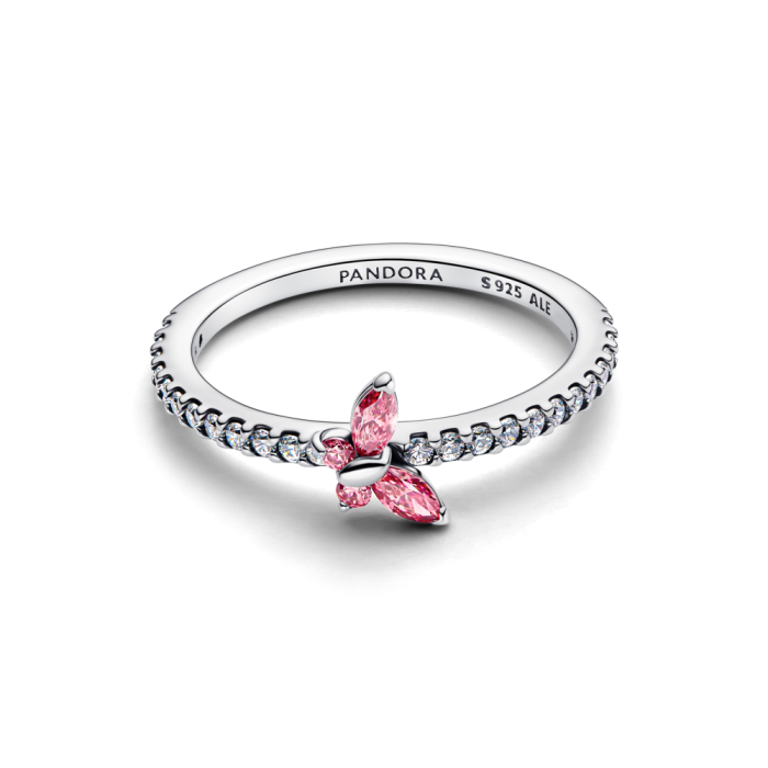 Anel Borboleta rosa brilhante 194269C02