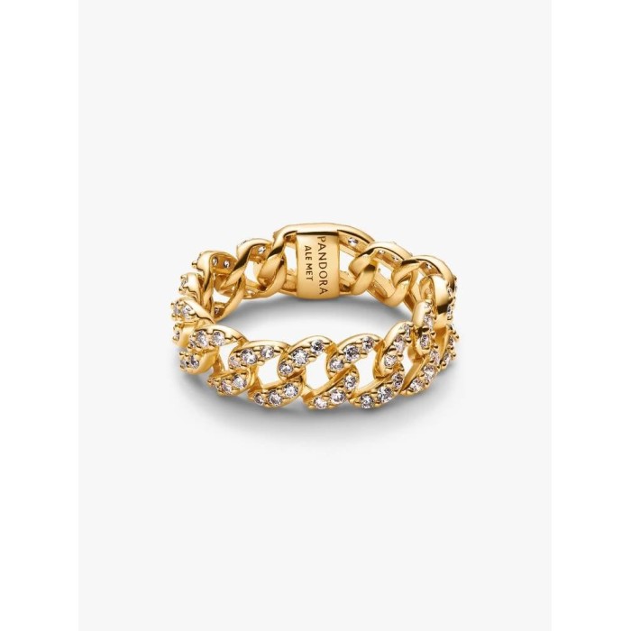 Anel Pandora cuban chain revestimento 14kt 163557C01