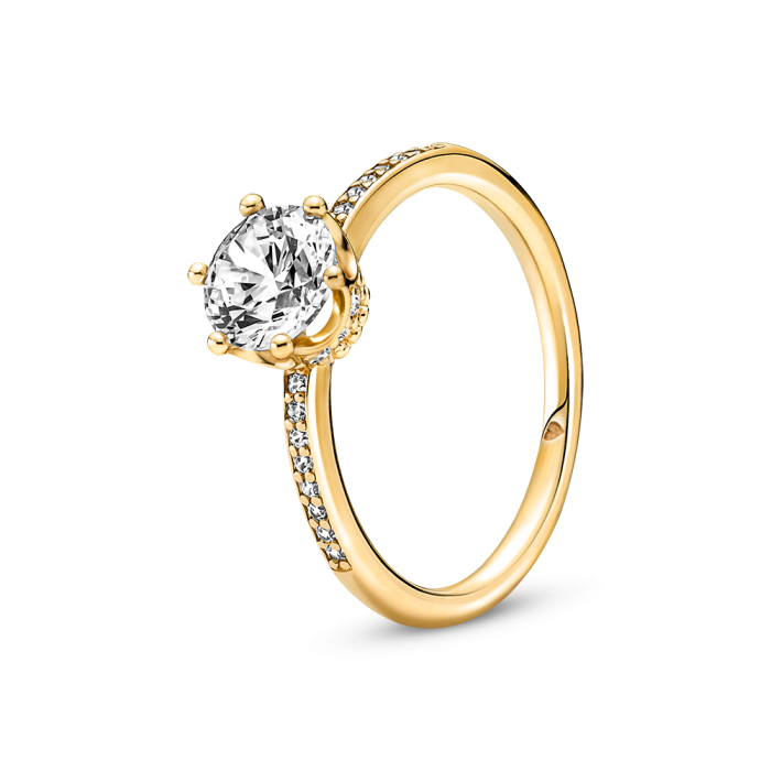 Anel Clear Brilhante Solitário rwevestimento 14kt 168289C01