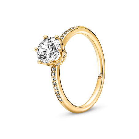 Anel Clear Brilhante Solitário rwevestimento 14kt 168289C01