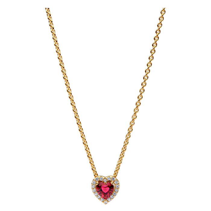 Colar Com coração vermelho revestimento ouro 14kt 368425C02